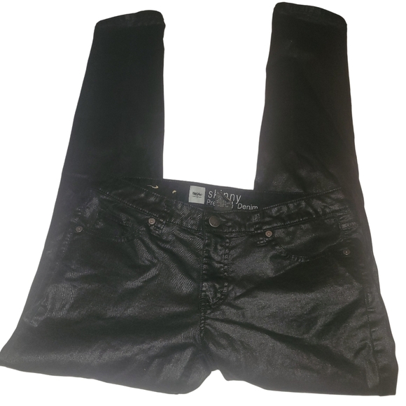 Mossimo Black Skinny Stretchy Jeans with a Shiny Look 8 - Picture 1 of 4